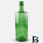 بطری آب شیشه ای - نمای جلو - طراحی و جزئیات کلیدی