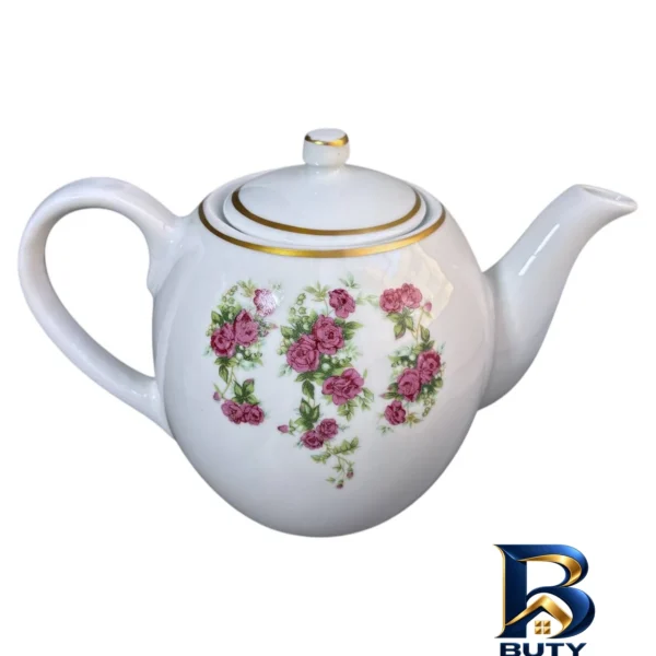 قوری گلدار روسی - نمای جلو - طراحی و جزئیات کلیدی