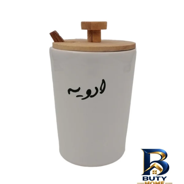 جای ادویه شیشه ای - نمای جلو - طراحی و جزئیات کلیدی