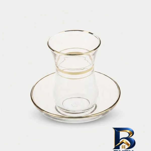 ست نعلبکی و استکان - نمای جلو - طراحی و جزئیات کلیدی