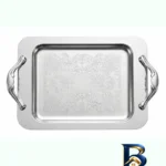 سینی استیل سایز 30*45 - نمای جلو - طراحی و جزئیات کلیدی