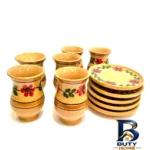 فنجان و نعلبکی گلدار - نمای جلو - طراحی و جزئیات کلیدی