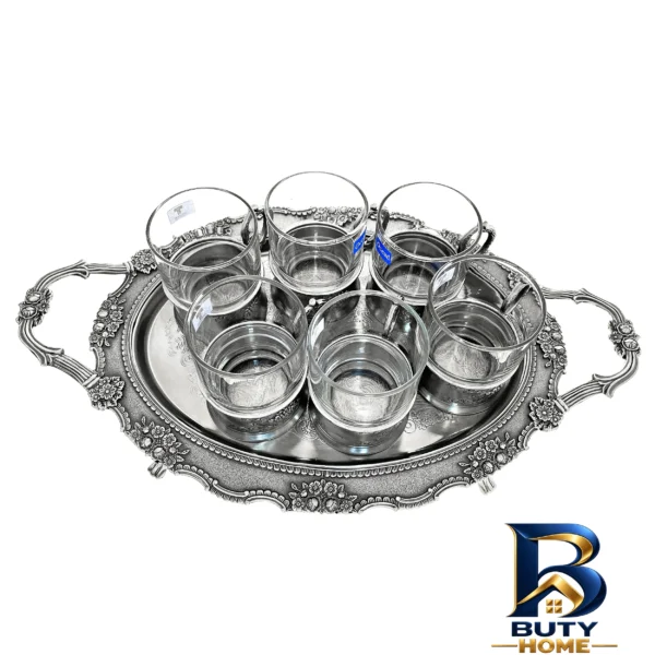 کاسه فرش طرح چوب - نمای بالا - طرح و تن رنگ