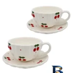 ست فنجان و نعلبکی - نمای جلو - طراحی و جزئیات کلیدی