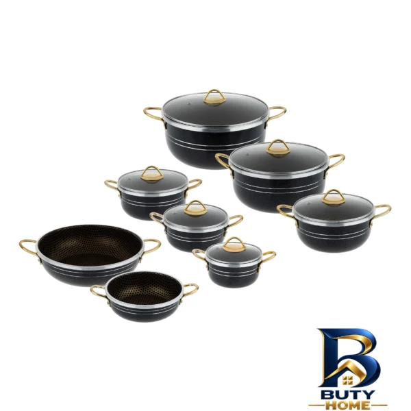 سرویس پخت و پز چدن - نمای جلو - طراحی و جزئیات کلیدی