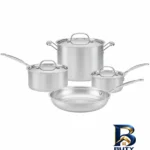 قابلمه استیل ۷ پارچه - نمای جلو - طراحی و جزئیات کلیدی