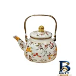 کتری لعابی گلدار - نمای جلو - طراحی و جزئیات کلیدی