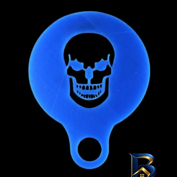شابلون قهوه Skull - نمای جلو - طراحی و جزئیات کلیدی