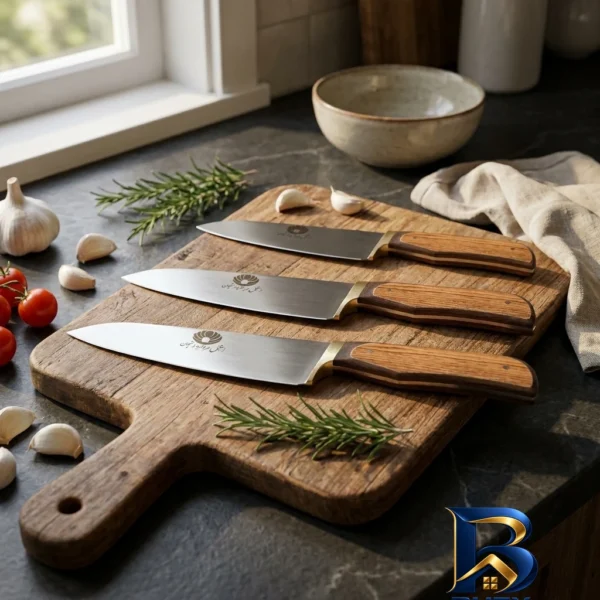 چاقو آشپزخانه زنجان - نمای جلو - طراحی و جزئیات کلیدی