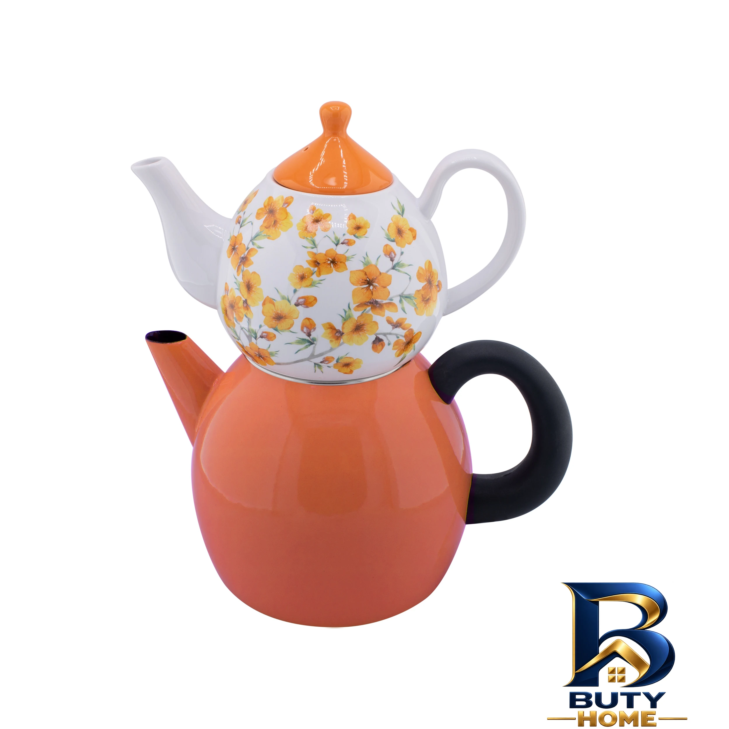 ست کتری و قوری - نمای جلو - طراحی و جزئیات کلیدی