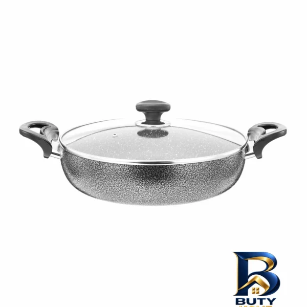 تابه دو دسته گرانیتی - نمای جلو - طراحی و جزئیات کلیدی