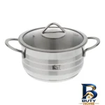 قابلمه استیل با در شیشه - نمای جلو - طراحی و جزئیات کلیدی