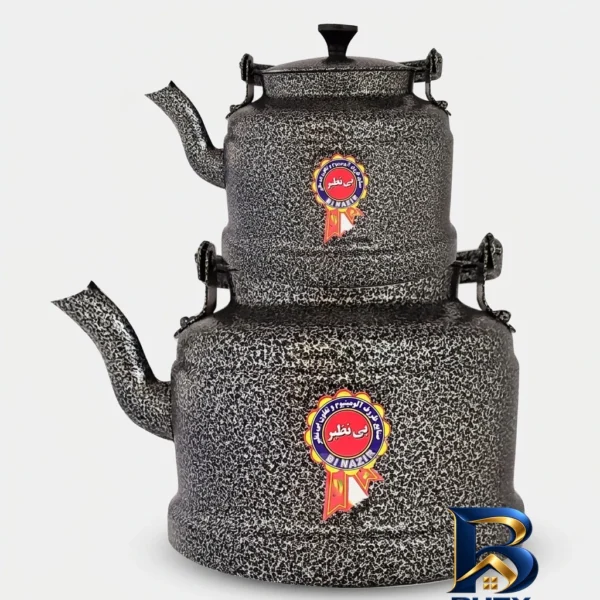 کتری و قوری پودری - نمای جلو - طراحی و جزئیات کلیدی
