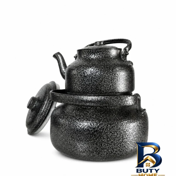 کتری و قوری آلومینیومی - نمای جلو - طراحی و جزئیات کلیدی