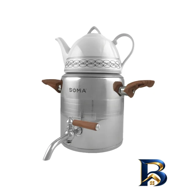کتری و قوری سوما - نمای جلو - طراحی و جزئیات کلیدی