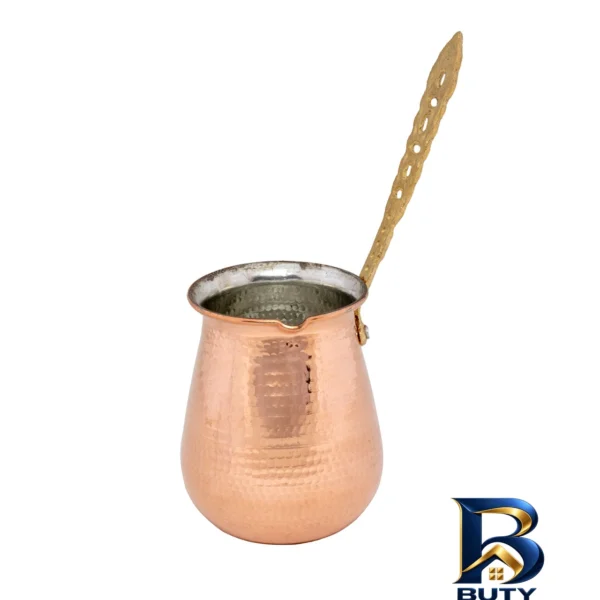 قهوه جوش مسی - نمای جلو - برچسب کیسه و وزن