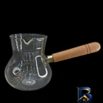 شیرجوش پیرکس دسته چوبی - نمای جلو - طراحی و جزئیات کلیدی