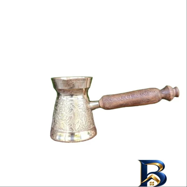 قهوه جوش چوبی - نمای جلو - برچسب کیسه و وزن