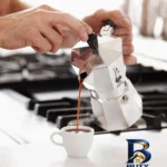 نمای بسته بندی قهوه ساز بیالتی مدل موکا اکسپرس 4Cups A با کیفیت برچسب و بسته بندی