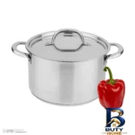 نمای بسته بندی قابلمه استیل ایکیا با کفه سه لایه و طراحی مناسب برچسب و بسته بندی