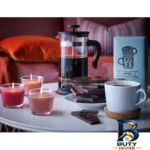 نمای بسته بندی فرنچ پرس ایکیا مدل upphetta با طراحی زیبا برچسب و بسته بندی