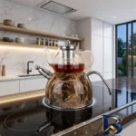 نمای بسته بندی ست کتری و قوری کرکماز مدل لعابی ۳۶ گنجایش ۳ لیتر گنجایش ۰.۶ لیتر اصل برچسب و بسته بندی