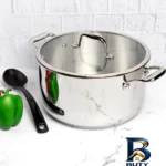 نمای کناری قابلمه استیل کی زد پی مدل 5013 با طراحی مدرن عمق قاب و پروفایل