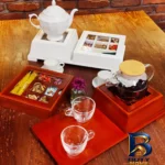 نمای بسته بندی جعبه چای کیسه ای مدل جانان کد 1016 برچسب و بسته بندی