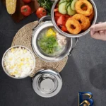 نمای بسته بندی ظرف غذا استیل مدل ۲۰۲۲ اصل برچسب و بسته بندی
