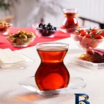 نمای بسته بندی ست فنجان و نعلبکی پاشاباغچه ۱۲ پارچه مدل دانتل dantel برچسب و بسته بندی