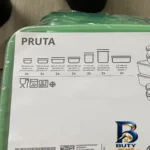 نمای بسته بندی ظرف نگهدارنده ایکیا مدل pruta بسته ۱۷ عددی برچسب و بسته بندی