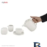 نمای بسته بندی سرویس چای خوری ۱۷ پارچه چینی زرین ایران مدل کواترو درجه سه برچسب و بسته بندی