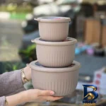 نمای بسته بندی کاسه لیمون مدل درب دار کد HS۲۲۲۳ مجموعه ۳ عددی اصل برچسب و بسته بندی