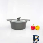 نمای بسته بندی قابلمه عروس دیاکو با روکش گرانیتی و طراحی مناسب برچسب و بسته بندی