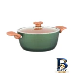 نمای بسته بندی سرویس قابلمه و تابه گرانیت 5 پارچه عروس مدل فورج دلوین برچسب و بسته بندی