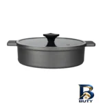نمای بسته بندی سرویس قابلمه و تابه چدن گرانیت ۸ پارچه ای ام بی مدل کلاسیک برچسب و بسته بندی