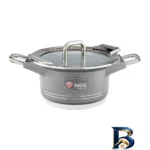 نمای بسته بندی سرویس قابلمه و تابه گرانیت ۲۵ پارچه ام جی اس مدل B کد GB۲۵۱۴ اصل برچسب و بسته بندی
