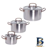 نمای بسته بندی سرویس قابلمه و تابه استیل ۸ پارچه کرکماز مدل proline کد 1149 برچسب و بسته بندی