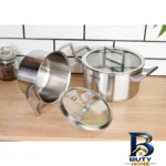 نمای بسته بندی سرویس قابلمه و تابه استیل ۸ پارچه کرکماز مدل 2786 برچسب و بسته بندی