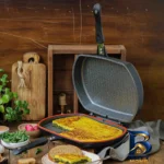 نمای جلو تابه رژیمی تکنو ونوس با روکش گرانیتی و در آلومینیومی طراحی و جزئیات کلیدی