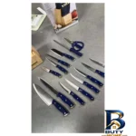 نمای جزئیات سرویس چاقو آشپزخانه ۱۵ پارچه مدل Farberware پرداخت و جزئیات مواد