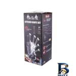 نمای جزئیات سرویس چاقو 9 پارچه با تیغه فولاد ضدزنگ و دسته پلاستیک مدل 5402 پرداخت و جزئیات مواد