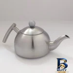 نمای جزئیات ست کتری و قوری تمام استیل نزاز مدل هرمی پرداخت و جزئیات مواد