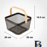 نمای جزئیات سبد نظم دهنده لیمون مدل دسته چوبی کد HS۲۳۲۱ اصل پرداخت و جزئیات مواد