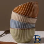 نمای بسته بندی کاسه مادام کوکو مدل Kleby Natural بسته ۴ عددی با طراحی زیبا مهر و پرداخت کیسه