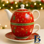نمای جزئیات سرویس چای خوری ۳ پارچه مناسب برای ۱ نفر مدل کریسمس کد KIT-۱۱۸۶ اصل پرداخت و جزئیات مواد