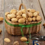 نمای جزئیات قالب شیرینی به گز مدل گردو روسی با کیفیت پرداخت و جزئیات مواد
