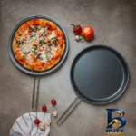 نمای جزئیات تابه گرانیتی تکنو مدل Twin با دسته استیل پرداخت و جزئیات مواد