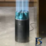 نمای جزئیات دستگاه تصفیه کننده هوا خانگی ۲مرحله ای دایسون مدل HushJet Compact HJ۱۰ اصل حرکت و نصب پشتی