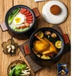 نمای جزئیات قابلمه TEL سرامیکی با در دو دسته پرداخت و جزئیات مواد